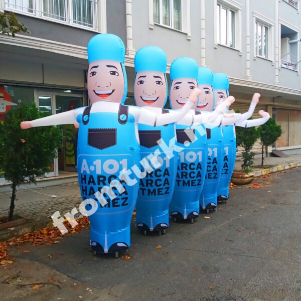 Inflatable market balloon placed in front of a supermarket to attract customers